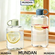 MUNDAN Water Bottle, 360ML/500ML Transparent Plastic Water Bottles, Large Capacity Portable Flat Spa