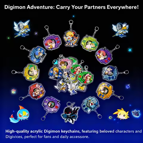 Digital Monster Double Sided Acrylic Keychain Digimon Anime Backpack Pendant Bag Charm