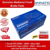 Akebono Front Brake Pads for Suzuki APV (2005~2009), Suzuki APV Type 2 (2010~2021) - Non-ABS