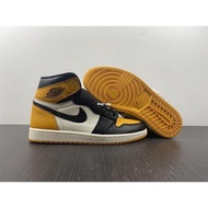 Air 1 Retro Hi OG AJ1 Black Yellow Toe Taxi Basketball Shoes Men's Shoes 5550-711
