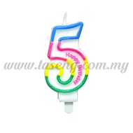 Candle - Single Number 5 生日号码蜡烛5号 Colorful Decoration Candle Lilin Selamat Hari Jadi Warna Warni Nom