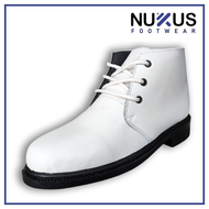 Sepatu PDH Tali Fantofel Pria Formal Putih Kulit Sintetis - MT