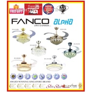 FANCO RETRACTABLE FAN - F1142 GD/CH, F119 GD/CH, F1188 GD &amp; F1133 CH WITH DC Motor 42 INCH Ceiling Fan