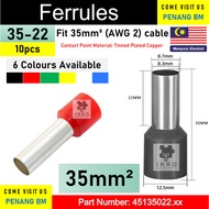 [10pcs] E35-22 AWG 2 35mm2 Ferrules Ferrule, Terminal Bootlace, E35-22 AWG2 35mm2