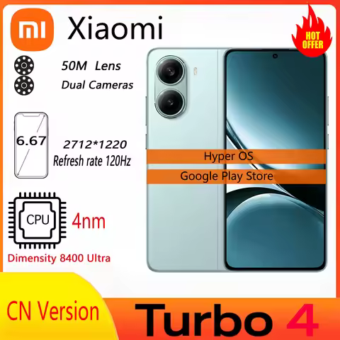 Xiaomi Redmi Turbo 4 Brand New 5G Smartphone Dimensity 8400-Ultra 6.67" 120Hz 1.5K Display 50MP NFC 