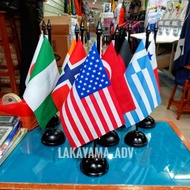 USA country flag table flag plus wooden pole