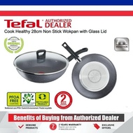 READY STOCK Tefal Cook Healthy INDUCTION 28cm Non Stick Wokpan with Glass Lid G13416 G1341695 PREMIUM Fry Pot Pan Wok