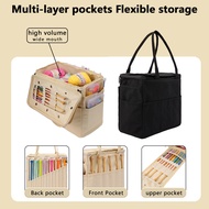 [Out]-Sewing Knitting Bag Yarn Tote Storage Bag Wool Crochet Hooks Knitting Needles Sewing Tools DIY