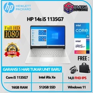 Laptop HP 14s Core I5-1155G7 16GB 512SSD iRis Xe 14,0 FHD Windows 11