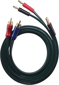 KK Cable C-JN OFC Speaker Wire Pair with RCA Male (Blue & Red) to 2 Pair Banana(4banana) Plugs, C-JN