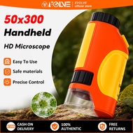 EVOLVE 50-300X Zoom Handheld Microscope with LED Light for Kids Science Educational Toy