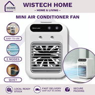 [Wistech Home] Portable USB Mini Air Conditioner Fan, Desktop Humidifier, Cooling Mist Fan for Dorm, Office, and Home, Mobile Air Cooler, Personal Table Fan, Compact Water Cooling System, Evaporative Air Cooler