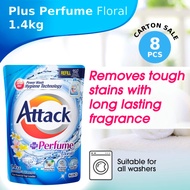 Attack Perfume Floral Liquid Laundry Detergent Refill 1.4kg (Carton of 8)