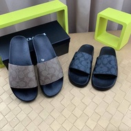 (READY STOCK 🇲🇾 ) SANDAL COACH PREMIUM QUALITY SELIPAR SANDALS SLIDES LELAKI HITAM MEN MAN SANDAL