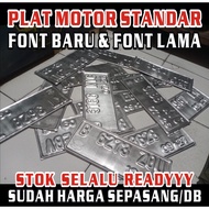 Standard Motorcycle Plates with New Fonts & Old Fonts / Pair (2 pcs)