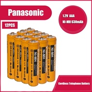 12PCS Original New Rechargeable AAA battery 1.2V 630mAh HHR-65AAABU for panasonic Cordless Phone NI-MH Battery