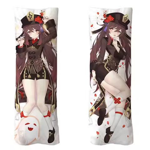 60x180cm Genshin Impact Hutao Dakimakura Pillowcase Body Hugging Cushion Cover Anime Game Doulble Si