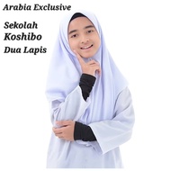 KOSHIBO-Tudung Sekolah Dua Lapis PutihBLACK KOSHIBO Original Tudung
