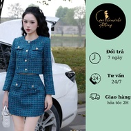 Eva hamichi jade green felt bag Set