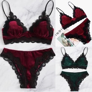 [HOT] Lingerie Sexy Bra Set Bras 2019 Women Brief Sets Women Sexy Lace Velvet Set Comfortable Sleepwear Bra Underwear Sets xS