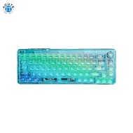 AULA F68  65% Transparent Wired & Wireless Hot-Swappable Mechanical Keyboard Blue