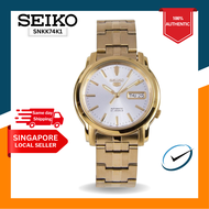 Seiko 5 Automatic 21 Jewels Mens Gold Stainless Steel Band Watch SNKK74K1 [Clearance Sale]