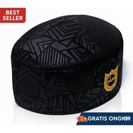 Premium Embossed Black Cap No. 5-9 (55–59cm) | Gold Embroidered Men's Cap | FREE SHIPPING