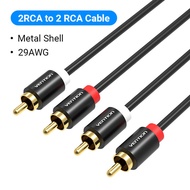 Vention 2RCA ไปยัง2RCA สายสัญญาณเสียงชายกับชาย2RCA เคเบิ้ลสำหรับโฮมเธียเตอร์ดีวีดี VCD เครื่องขยายเสียงชุบทองสายสัญญาณเสียง1เมตร2เมตร3เมตรอาร์ซีเอสายสัญญาณเสียง3เมตร