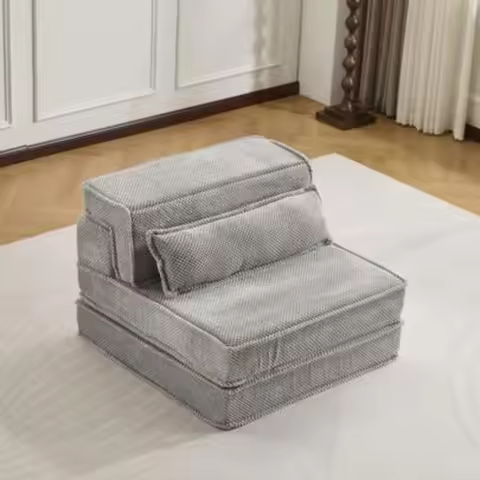 Mahjong Floor Sofa Convertible Modular Sectional Bed, DIY Boneless Oversized Lounger with 1 Pillow, 