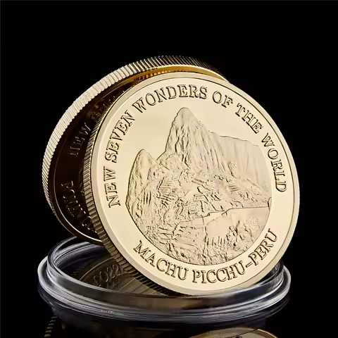 2007 Peru Cuzco Machu Picchu New Seven Wonders of The World Gold Plated Coin Collection