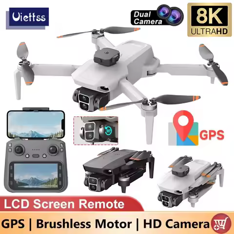New L106-1 MAX GPS 8K Camera With LCD Screen Remote Drone Brushless Motor 2.4Ghz 5G Wifi Connected P