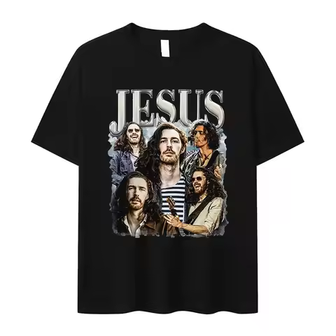 Hozier Jesus 2024 Graphic Print T Shirt Men's Hip Hop Retro Short Sleeve T-shirt Casual 100% Cotton 