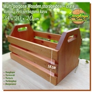 Sangkayu Multipurpose Storage Box Wooden Storage Box 34x20 cm Wooden Crate Crate Crate