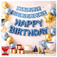 50Pcs Metallic Balloons Decoration Set Kids Birthday Party Banner Happy Birthday Set Happy Birthday 