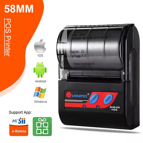 58mm Portable Mini Thermal POS Printer Bluetooth Wireless Thermal Receipt Bill Maker Mobile Printer 