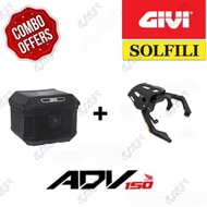 ♨️COMBO♨️ GIVI Box U37 ULTIMO 37L With SOLFILI Alloy Rear Rack Monorack HONDA ADV150