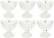 Aderia F-70195 Cup with Stand, Clear, Up to 3.5 x 3.5 inches (9 x 9 cm), Horse Cup, Set of 6, Crysta