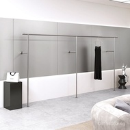 silver Stainless Steel Women's Clothing Store Hanger Display Rack Men's Wall-Mounted New Side-Hangin