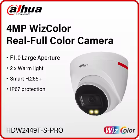 Dahua 4MP 8MP WizColor Camera HDW2449T-S-PRO HDW2849T-S-PRO Human Detection Security Camera F1.0 Ape