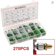 Rubber O-Ring 270Pcs R134A Car Airconditioning Sealing Set Rubber O-Ring Washer Seals with Plactics 