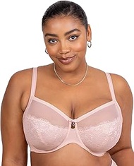 Women's Plus Size Luxe Lace Underwire Bra, Blushing Rose, 44DD