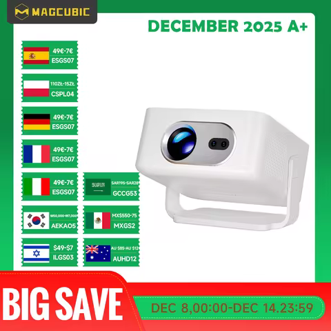 Magcubic Android 14 Auto Focus HY300Max Portable Projector 400ANSI WiFi6 Projector Support 8K Full H