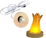 YAFIYGI LED Light Base for Glass Art Lighted Wood Display Stand for Crystals 3D Resin Sphere Lamp Ba