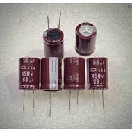 [ 4 pieces ] Nippon Chemicon capacitors 450V 68uf 450V, 450V68UF, 68UF450V (size 18x27mm) genuine go