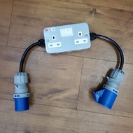 13amp switch socket with 16a3p cee male and female connector