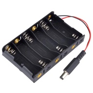 Base 6 Batteries ABS Black AA Battery 6 X AA Battery Jack Power Case