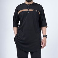 KHOIRUMMAH Koko Kurta Umair | Baju Muslim Pria Dewasa Lengan 3/4 | Kaos Koko Kurta Pakistan Polos | 