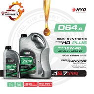 [HYO] Semi Synthetic Engine Oil D64-S 10W-40 HD Plus API CI-4/ACEA E7 (7L) for Diesel Engines