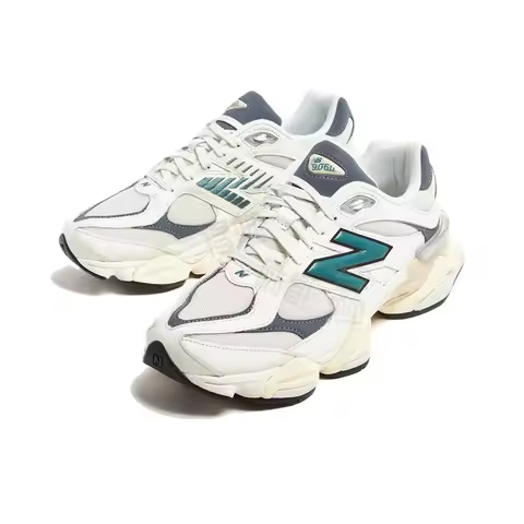 New Balance NB 9060 Breathable Low-Top Casual Running Shoes for Men and Women, White.