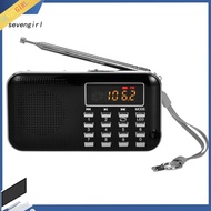 SEV L218AM Digital Radio 2 Inch Rechargeable Emergency Flashlight AM FM Portable Radio Speaker MP3 Music Player for Elderly
